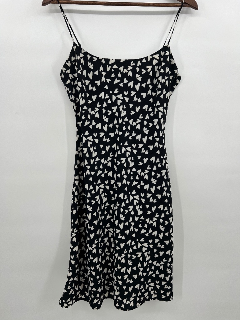Abercrombie & Fitch Julia Slip Knee Length Dress Black & White Heart Size Small